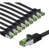 Goobay Cavo patch CAT 8.1 GHMT, S/FTP (PiMF), 5 m, nero, set da 10, 5 m - conduttore in rame, guaina del cavo LSZH priva di alogeni