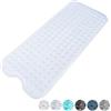 KEPLIN Tappetino da bagno - Qualità lungo antiscivolo con forti ventose, design sicuro ed elegante e resistente per vasca da bagno e doccia - senza BPA(trasparente)