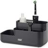Joseph Joseph EasyStore Organizzatore Portaoggetti e Portaspazzolini da bagno, smontabile e facile da pulire, Nero Matte