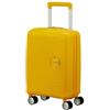 American Tourister Soundbox Mini Kids Trolley da cabina, 47 cm | Giallo Oro, trolley rigido, 47H x 32W x 21D cm, 22 L, 1.8 kg, con cinghie interne incrociate
