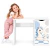 BAYAGU Scrivania Bambini Bianca con Mobiletto e Cassetti, Scacchi | Per studio, disegno e computer, mobiletto laterale, cassetti, stampa colorata, arredo cameretta, montaggio semplice