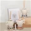 Doni Bomboniere Matrimonio 3PZ Profumatore A Forma di Moka Diffusore Essenza Porta Profumo Originali Anniversario Prima Comunione Santa Cresima Battesimo Fantasia Maiolica Idee Regalo Complete