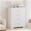 Garvee Cassettiera alta moderna a 4 cassetti - Mobile contenitore in legno salvaspazio con maniglie dorate - Comò stretto verticale per camera da letto, ingresso e soggiorno - Colore: Bianco