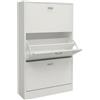 HM hemax HOME DESIGN HEMAX Scarpiera Salvaspazio Slim con 3 Scomparti a Ribalta - Bianco | 3 Scomparti a Ribalta, Mobile Portascarpe Moderno per Ingresso e Camera, Dimensioni 63x24x115 cm, Struttura Robusta in Legno