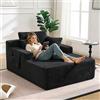 luckdect Divano letto singolo, 150 x 110 cm, velluto a coste | Grande seduta, divano da pavimento con 3 cuscini, 2 tasche laterali, schiuma e molle insacchettate, senza montaggio
