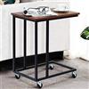 BAKAJI Tavolino Soggiorno da Caffe Porta PC Tavolo Salotto Laterale Divano Ripiano in Legno Struttura in Metallo Design Moderno Industriale con Ruote 50 x 35 x 60 cm