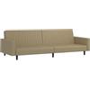vidaXL Divano Letto a 2 Posti Cappuccino in Similpelle
