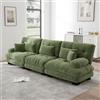 Piaenon Divano angolare modulare a 3 posti, verde, seduta profonda con funzione letto, comodo imbottito, rivestimento in ciniglia, versatile per soggiorno e ufficio