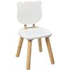 ATMOSPHERA CREATEUR D'INTERIEUR Atmosphera - Sedia per bambini, morbida, in legno naturale, design orso, 26 x 26 x 49 cm