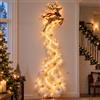Generico Christmas Magics Trail Lampada Da Parete, Decor Luminose Parete Natalizie | Luce Natalizie Parete A Cascata Scintillante, Simpatici Pupazzo Neve E Renna LED Parete Luce Calda Per Decorazion Domestiche