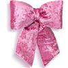 KI Store Fiocco natalizio in velluto, fiocchi e nastri, decorazione per albero (rosa, XL) 54 x 42 cm