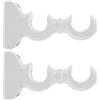 SHINEOFI Set di 2 supporti per bastone per tende in legno bianco doppio fissaggio a parete per bastoni diametro 29 mm, accessori robusti per bagno, cucina e soggiorno