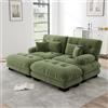 Piaenon Grande divano angolare modulare verde, include 2 ottomane e 4 cuscini, braccioli larghi in morbido tessuto di ciniglia, divano lounge flessibile per soggiorno