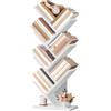 Hoctieon Libreria ad albero a 7 ripiani, libreria a 7 ripiani, libreria autoportante per libri, organizer per libri, per casa, ufficio, soggiorno, camera da letto, bianco