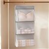 Generic Portaoggetti da appendere per dormitorio, letto, guardaroba, grigio, 3 | Organizer da appendere per armadio, 1/2/3 ripiani, in tessuto, per biancheria intima e calzini
