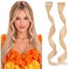TESS Posticci Frangia Clip Frangetta Laterale Extension Capelli Sintetici 2 Ciocche Lunghe 30cm per Donna Modellare il Viso - Biondo