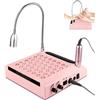 Ayolofei Aspirapolvere per unghie 4 in 1 con lima elettrica (30.000 giri/min), aspirazione della polvere per unghie da 80 W con lampada a LED e tavolo per unghie, per manicure acrilica, gel e smalto e