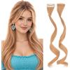 TESS Posticci Frangia Clip Frangetta Laterale Extension Capelli Sintetici 2 Ciocche Lunghe 30cm per Donna Modellare il Viso - Biondo Scuro