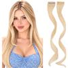TESS Posticci Frangia Clip Frangetta Laterale Extension Capelli Sintetici 2 Ciocche Lunghe 30cm per Donna Modellare il Viso - Biondo Chiaro