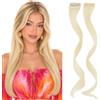 TESS Posticci Frangia Clip Frangetta Laterale Extension Capelli Sintetici 2 Ciocche Lunghe 30cm per Donna Modellare il Viso - Biondo Platino