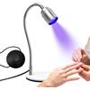 Generico Lampada per unghie UV - Luce per manicure a LED a collo di | Pedale, | Braccio flessibile a 360°, base per carichi pesanti, 34,6 cm, polimerizzazione del gel a mani libere, per salone, casa e viag