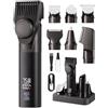 MANSPOT Rasoio elettrico da uomo 7 in 1 per barba e peli del naso | All-in-One per barba, naso e corpo, motore 7500 giri/min, ruota di precisione da 1-12 mm, IPX7, 210 min