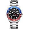 Rotary Seamatic GMT 300M Orologio da polso da uomo con quadrante posteriore in acciaio inossidabile resistente all'acqua