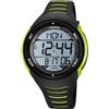 CALYPSO Orologio digitale da uomo K5807 al quarzo, resistente all'acqua 10 ATM, data e calendario, cronografo, doppio orario, luce, sveglia, 12 e 24 ore, cinturino in gomma, Flash Time