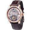 Thomas Earnshaw Orologio da uomo ES-8063, lunghezza 44 mm, doppio orario, scheletro automatico con cinturino in vera pelle