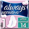 Always Sensitive - Asciugamani igienici normali ultra con ali taglia 1, 14 cuscinetti