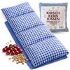 Strauss Home® Cuscino con noccioli di ciliegia, grande, per microonde, cuscino termico per collo e spalle, tessuto di cotone, 50 x 20 cm (grigio/blu vintage)