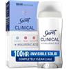 Secret Clinical Strength, deodorante e antitraspirante per donne, tenuta invisibile, completamente trasparente, 75 ml