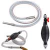 Chuainxin Sifone Pompa Travaso Gasolio Manuale con 1.5m Agitatore Tubo Autoadescante | Pompa Manuale per Carburante con Valvola Regolazione, Portatile Pompa Trasferimento Benzina Acqua per Veicoli Barca Acquario