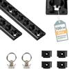 EXLECO 2pcs 1m Set di Binari Airline in Alluminio Anodizzato Duro, Nero | Anti-UV Guida di Ancoraggio Rettangolare con Binari Airline Raccordi & Tappi Terminali, Binari di Fissaggio, Accessori Camper