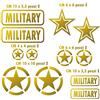 Pimastickerslab Kit 12 Adesivi Stella Militare US Army USA Marines War 4x4 off Road Auto Camper Decalcomanie Scegli Colore e Misura -cod. 1656- (091 Oro, Opaco (Matt_Opaque_undurchsichtig))