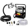 RibasuBB Pompa Travaso Gasolio 220V 200W 50Hz 50 L/min con Contalitri e Filtro | Autoadescante con Valvola di Non Ritorno, Aspirazione Fino a 3 m, Mandata 6 m e Pistola Manuale; Tubi da 2 e 4 m Inclusi