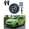 D'ANGELO 1988 Kit Ruotino di Scorta 15 compatibile con Skoda Citigo con Cric, Chiave, Guanti e Sacca
