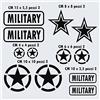 Pimastickerslab Kit 12 Adesivi Stella Militare US Army USA Marines War 4x4 off Road Auto Camper Decalcomanie Scegli Colore e Misura -cod. 1656- (070 Nero, Lucido (Glossy_Lucid_Glanz_pulido))