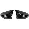 Lspbfkq Coperchi a specchio laterale Per Ford Per Fiesta 2008 2009 2010 2011 2012 2013 2014 2015 2016 2018 Retrovisore Bat Stile Nero Lucido Copertura Dello Specchio Calotte specchietti(Bright black)