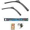 MOTO SPORT MONDO SPAZZOLE TERGICRISTALLI PER PARABREZZA ANTERIORE AUTO COMPATIBILE CON ALFA ROMEO Stelvio[949] 12.2016 A X6L 650 450 SPAZZOLA FLAT 2 PEZZI+SPOILER+11 ADATTATORI GOMMA NATURALE E SINTETICA