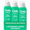 Chilly Senza Risciacquo, Detergente Intimo Senza Risciacquo Fresco, Da usare sulla Carta Igienica, Formula in Mousse a pH5, Con Anti-Odor, Clinicamente Testato, 3 Flaconi da 100ml - Esclusiva Amazon