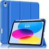 MoKo Custodia Sottile per iPad A16 11, iPad 11a/10a Gen, Blu Cobalto | Con Soporte de Lápiz, Per iPad 2025/2022 Modello, Cubierta Trasera Rígida de PC, Trifold, Auto Sveglia/Sonno