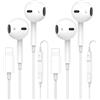 TOPLUS Auricolari in-ear con cavo, confezione da 2 auricolari stereo HiFi con connettore Lightning microfono e controllo del volume, compatibili con iPhone 14/13/12/11/Pro