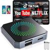 GUYOSPE Adattatore auto wireless CarPlay e Android 5 in 1 con NetFlix/YouTube, [supporta l'uscita HDMI 4K e il mirroring dello schermo] - Box intelligente intelligente wireless per auto con OEM Wired CarPlay