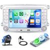 Hodozzy Autoradio per VW Golf 5 6 Passat Golf Beetle Polo Caddy EOS Tiguan | 7 Pollici Touch Screen Stereo 2 Din per Touran Jetta Seat Skoda con Carplay Android Auto Wireless,Bluetooth FM/RDS EQ Vi-Link