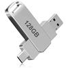 NGUIT Chiavetta USB 128 GB USB C USB A doppio connettore OTG trasferimento rapido 200 MB/s chiavetta USB reversibile metallo girevole custodia in alluminio compatibile con iPhone Android PC Tablet