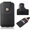ZORSOME Fondina verticale in vera pelle con passante per cintura, per iPhone 11 Pro Max, 8 Plus, 7 Plus, 6s Plus, per Samsung Galaxy S9+, S10+, S20, S20, S20, 5G, S7 Edge, J7 Prime, A51