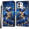 PHINIENLAND Cover per Honor 600 Smart custodia portafoglio Cuore | 3 scomparti carte, 1 tasca banconote, Chiusura magnetica, Supporto, Pelle PU flip cover per Honor 600 Smart