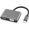 Aolirot Adattatore USB C a HDMI VGA, USB C a HDMI e VGA Adattatore convertitore USB Tipo C a VGA 4K HDMI 1080P per MacBook Pro 2019/2018/2017/MacBook Air 2018 ecc