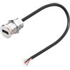 QIANRENON 6 pin USB C filettato fisso fai da te riparazione cavo adattatore presa 6 core USB tipo C femmina montaggio paratia connettore funzione completa filo nudo CC1+ CC2 12V3A 480Mbps